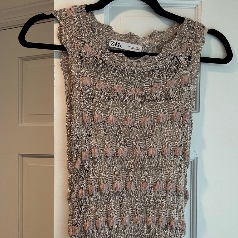 Zara Metallic Knit Sleeveless dress